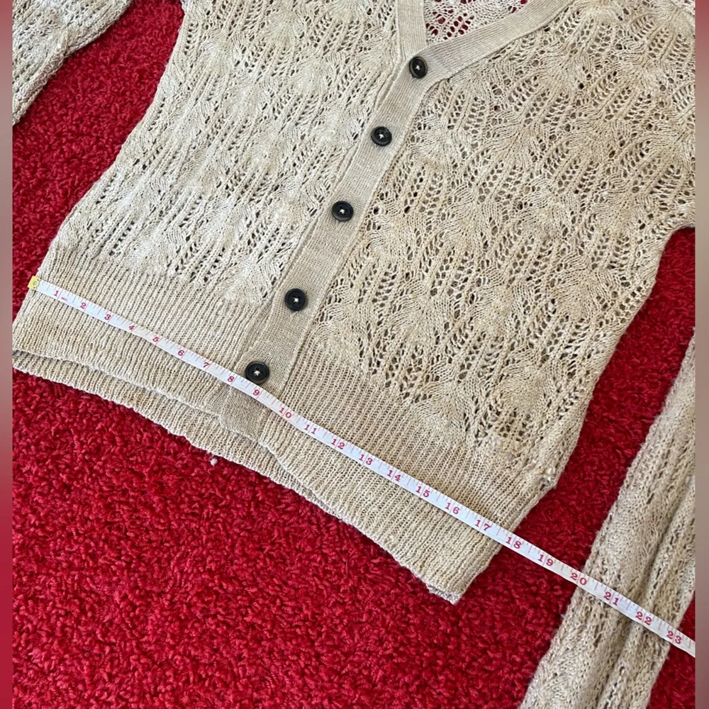 NEW Vivienne Westwood SS16 KNIT CARDIGAN BEIGE S/M 100% SILK - Picture 8 of 14
